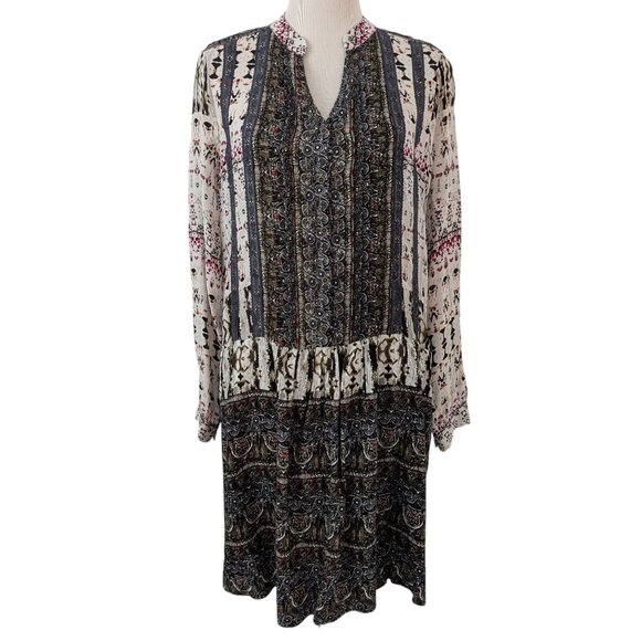 Tiny Anthropologie Womens Size M Mollie Drop Waist L/S Tunic Shift Short Dress - Picture 1 of 11